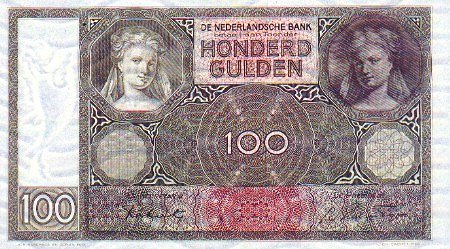 100 guilders front or obverse side bill image from https://www.banknotes.com/NL51.JPG