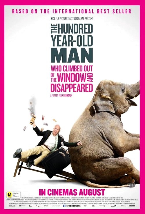 The 100 Year-Old Man Who Climbed Out the Window and Disappeared (2013) Movie Poster Google image from http://assets.flicks.co.nz/images/movies/poster/7f/7f489f642a0ddb10272b5c31057f0663_500x735.jpg