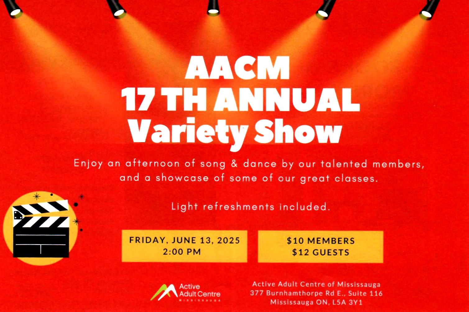 17th Annual Variety Show image source Active Adult Centre of Mississauga