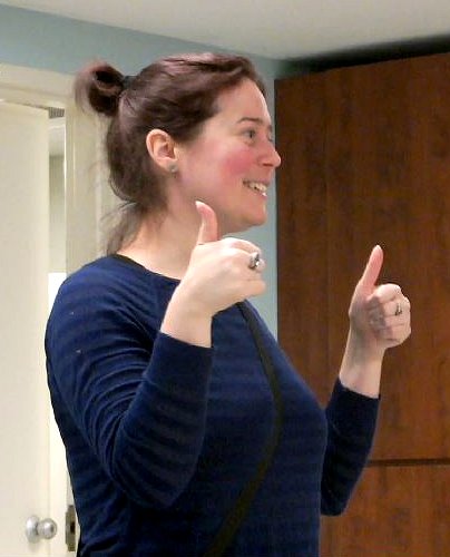 Andrea Pearson teaching American Sign Language class at Older Adult Centre Mar. 13, 2014 Photo by I Lee