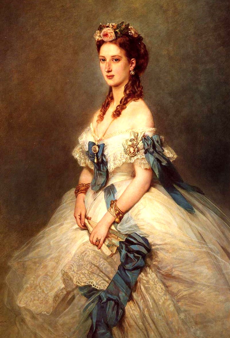 Alexandra of Denmark, Princess of Wales, 1844-1925, Queen Consort of King Edward VII of England, Artist Franz Xaver Winterhalter, Google image from https://upload.wikimedia.org/wikipedia/commons/a/a9/ALexandra_of_Denmark_Princess_of_Wales.jpg