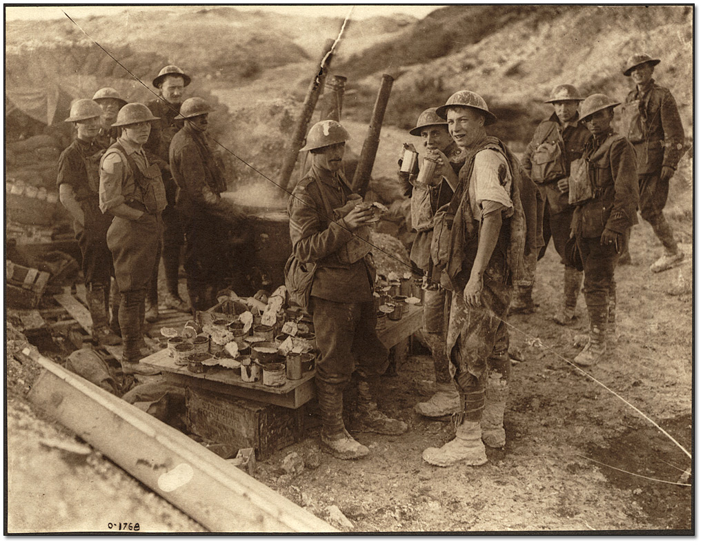 A Canadian soldier badly wounded in his shoulder and leg drinking hot coffee at a soup kitchen 100 yards from the German lines at Hill 70, [ca. 1918]. The Archives of Ontario remembers our Canadian war heroes Google image from http://www.archives.gov.on.ca/en/explore/online/gray/index.aspx