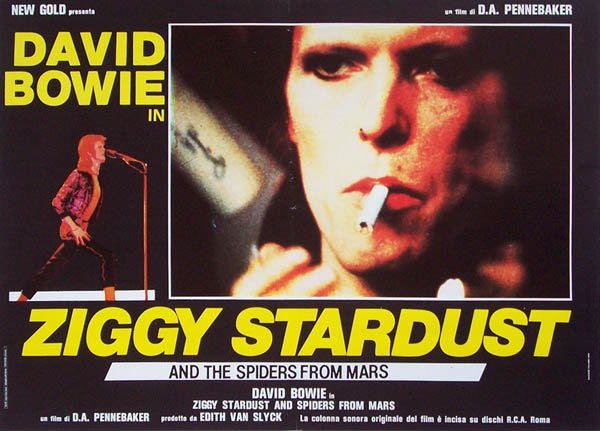 Ziggy Stardust and the Spiders from Mars [David Bowie] (PG) (1973) Movie Poster Google image from http://www.rock-explosion.com/images/Ziggyphb.jpg