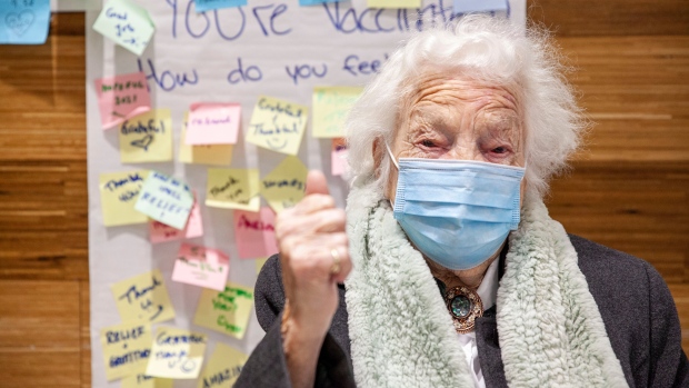 Hazel McCallion Gets First Dose of COVID-19 Vaccine Google image from https://www.cp24.com/news/former-mississauga-mayor-hazel-mccallion-gets-first-dose-of-covid-19-vaccine-1.5336008