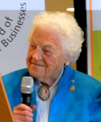 Hazel McCallion speaks at Mississauga Healthy Living Expo 13 June 2015. Photo by I Lee