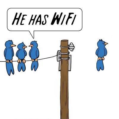 He has WiFi from Winkal/com