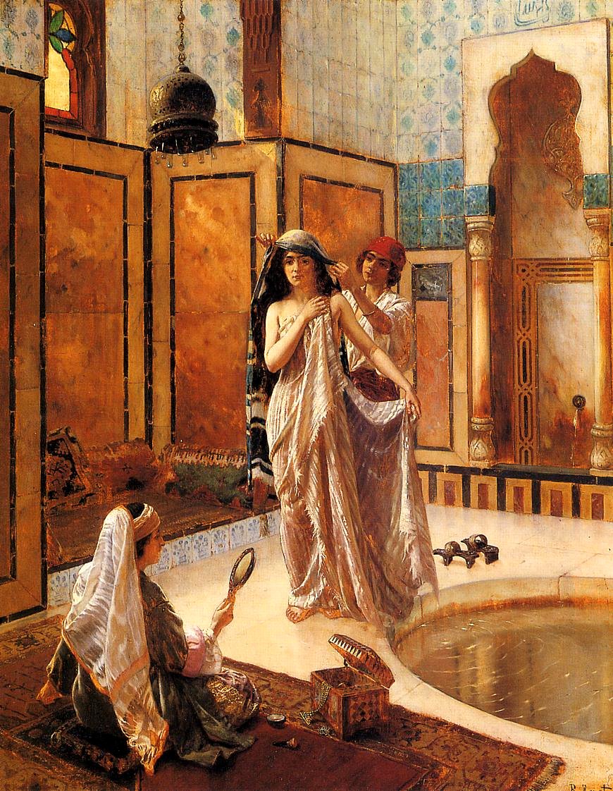 A Dream Before Leaving to India by Zireaux - The Harem Bath by Ernst Rudolph Google image from http://zireaux.com/immortalmuse/wp-content/uploads/2010/12/ernst-rudolph-the-harem-bath.jpg