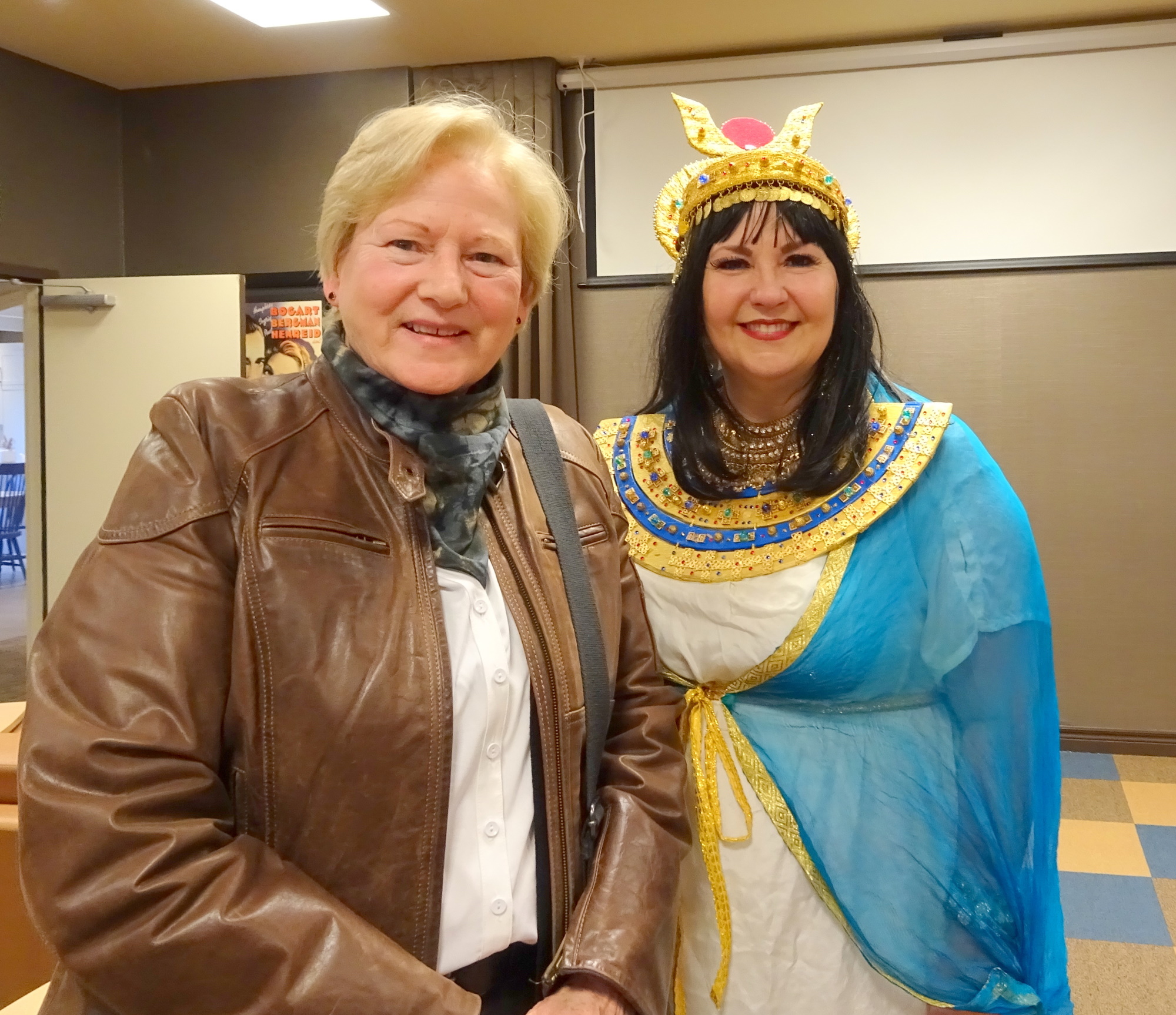 Attendee Judy with Lianne Harris, Ancient Egypt Presentation at VIVA 24 Feb 2020
