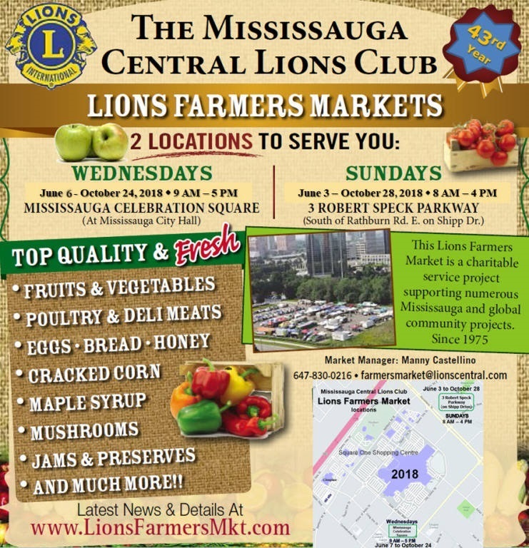 Mississauga Central Lions Club (MCLC) Farmers Markets image from http://www.lionsfarmersmkt.com/Mississauga Central Lions Club