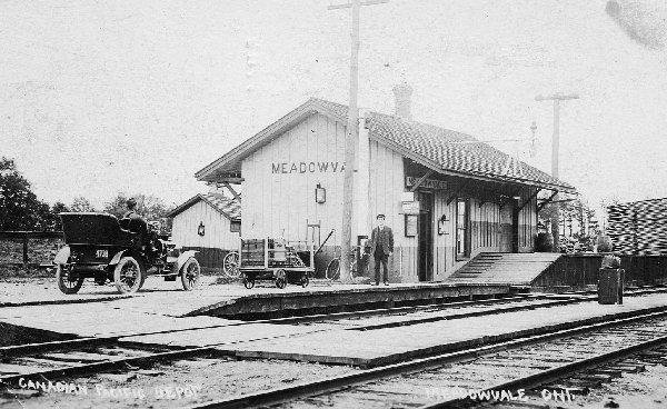 Railways and Railway Stations Google image from http://heritagemississauga.com/assets/Meadowvale%20Train%20Station,%20CVR,%20c1920.jpg - Correction 31May11: Photo credits to Elgin County Railway Museum at http://www.ecrm5700.org/