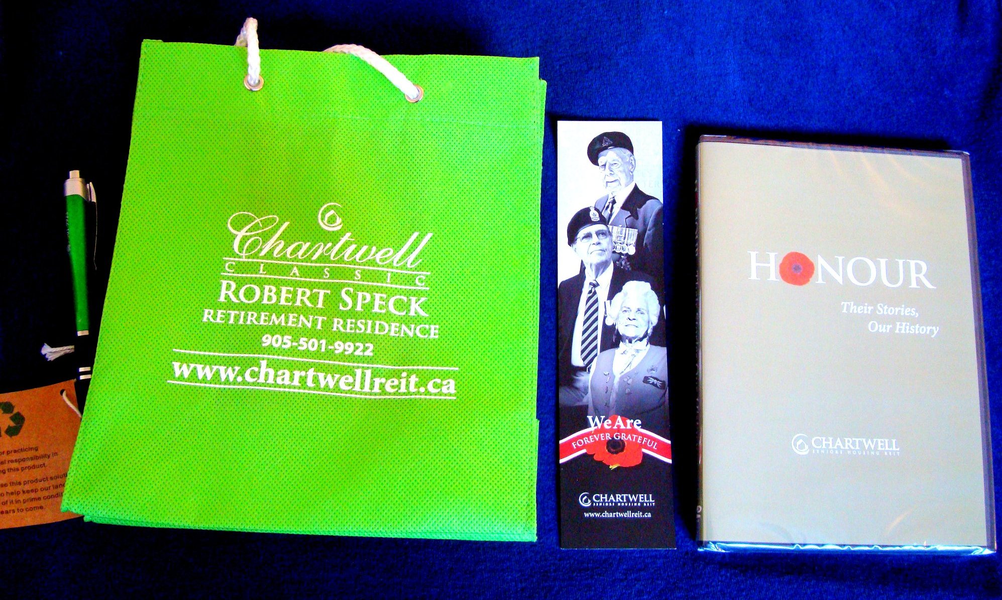Souvenir for Rembrance Day Visitors from Chartwell Classic Robert Speck Retirement Residence