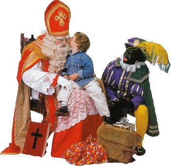 Sinterklaas en zwarte Piet Google image from http://www.toptenz.net/wp-content/uploads/2009/12/Sinterklaas-black-pete.gif