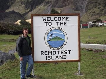 Craig Rowland on Tristan da Cunha island, Fall 2013 image from http://www.mississauga.com/whatson-story/4417743-librarian-checks-out-remote-places/