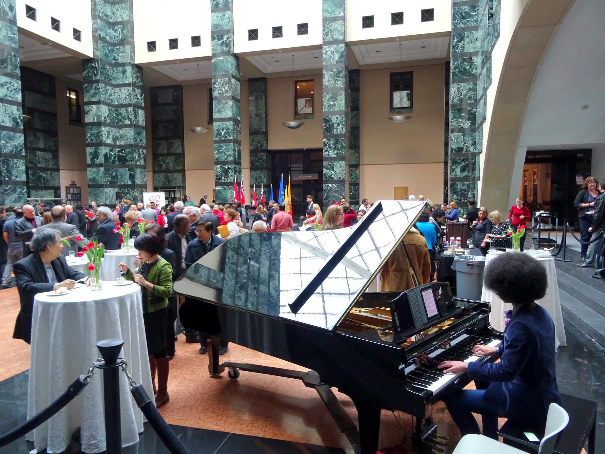William Leathers pianist at Hazel McCallion Day Event, Mississauga Civic Centre, 14 Feb 2017