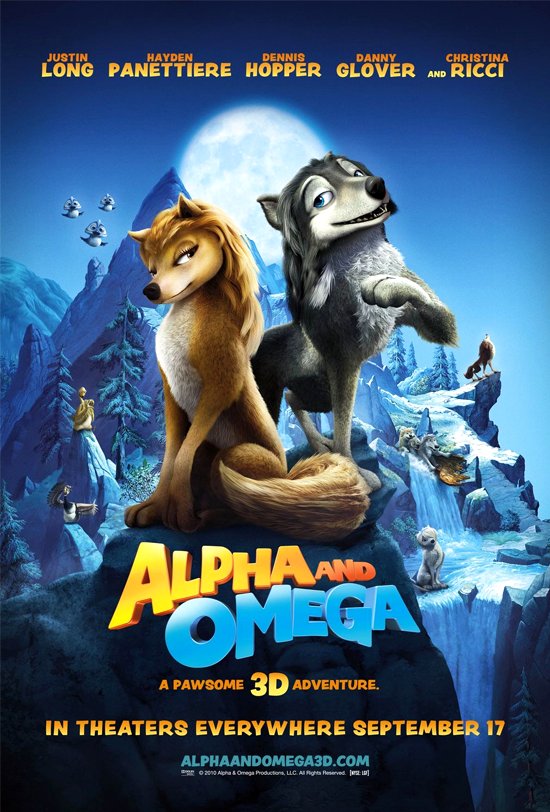 Alpha and Omega 2010 Movie Poster Google image from http://schmoesknow.com/wp-content/uploads/2010/09/alpha-and-omega-movie-poster.jpg