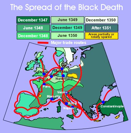 Spread of the Black Death Google image from University of Calgary
