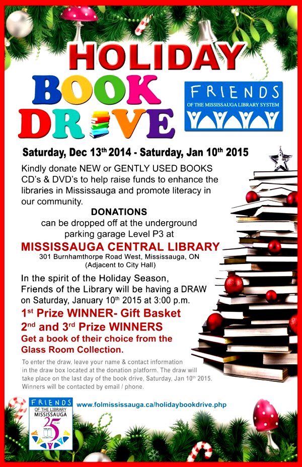 Friends of the Mississauga Library System Holiday Book Drive 2014 Poster
