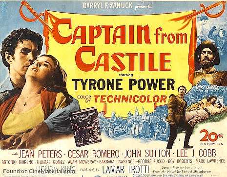 Captain from Castile (1947) Movie Poster from https://www.cinematerial.com/media/posters/md/qy/qyd1dxel.jpg?v=1456642281