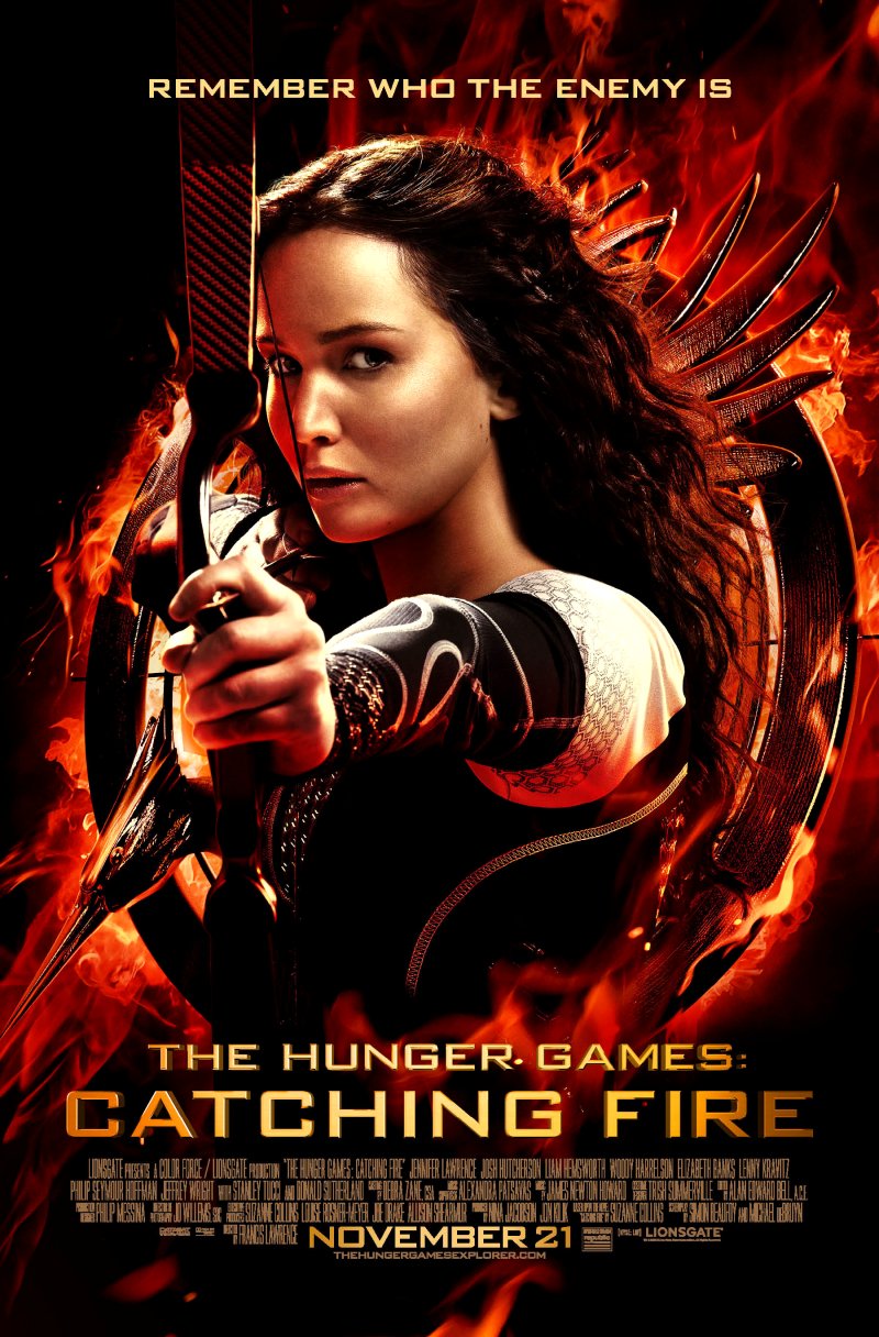 The Hunger Games: Catching Fire (2013) Movie Poster Google image from http://bibliofiend.com/wp-content/uploads/2013/09/catchingfirekatniss.jpg