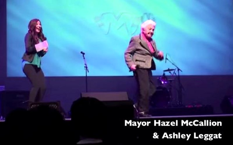 Photo taken from Funny Clip: Mayor Hazel McCallion and Ashley Leggat at Count Me In 2012