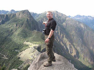 Dr. Kujtan atop Machu Picchu - sacred place - Andean Mountains in Peru