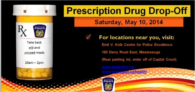 Prescription Drug Drop-Off at Emil V. Kolb Centre for Police Excellence, Region of Peel Police image from http://www.peelpolice.ca/