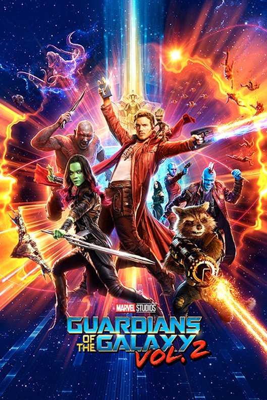 Guardians of the Galaxy Vol. 2 (2017) Movie Poster Google image from https://www.ebay.com/itm/Framed-Guardians-Of-The-Galaxy-Vol-2-One-Sheet-Poster-New-/401310851885