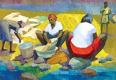 Jamaican Art Google image from http://media.mmgcommunity.topscms.com/images/7e/bd/0708cc9840d2b7c3b4667f3536cc.jpg The art of Jamaica. Washer Women by Barrington Watson is part of the upcoming exhibit of Jamaican art at the Art Gallery of Mississauga. It runs July 12 through Sept. 8, 2012. Supplied photo.