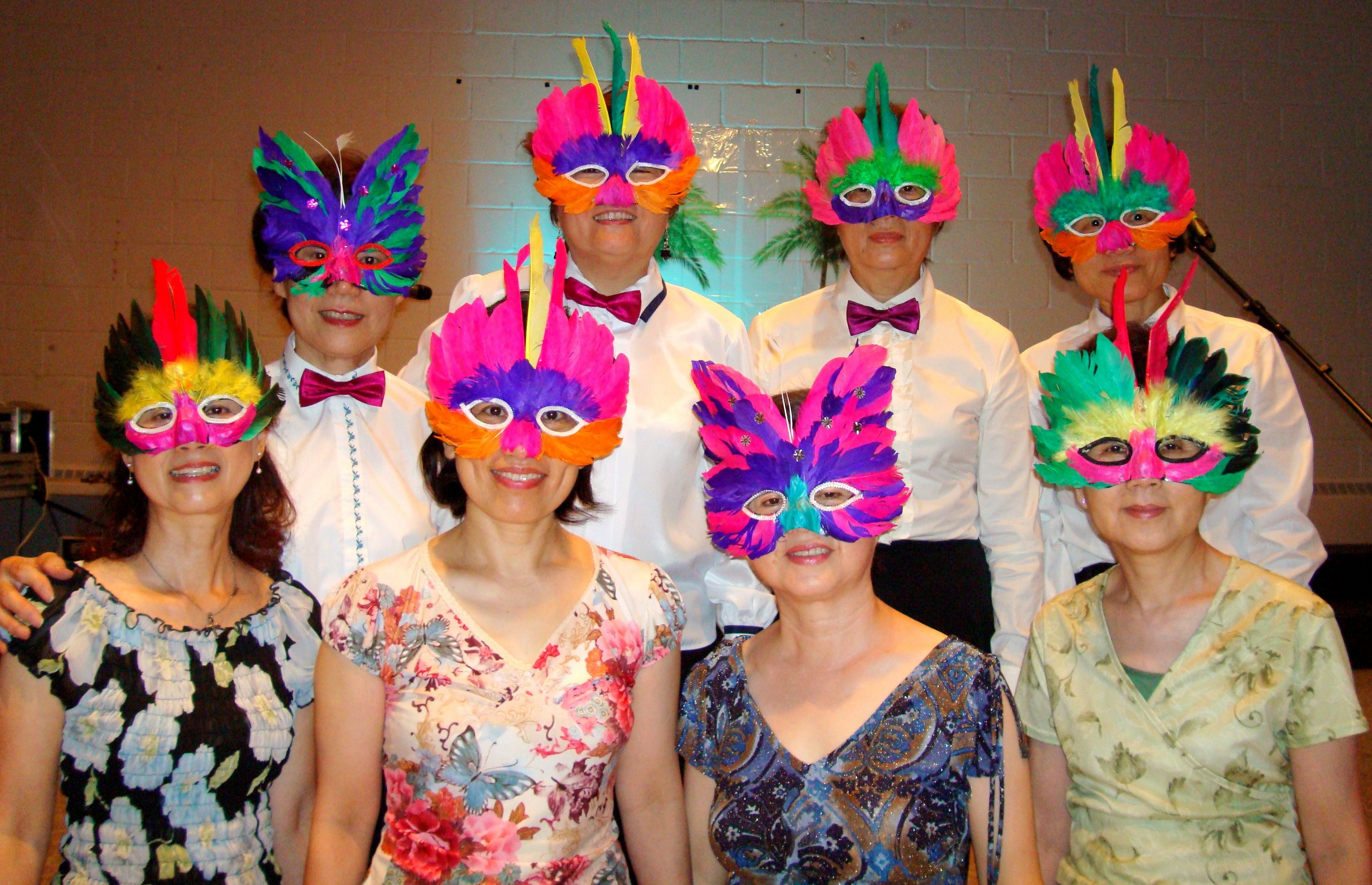 Masquerade Dancers with masks on, Cooksville United Church, 19 June 2010