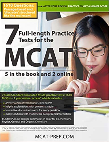 7 Full-length MCAT Practice Tests: 5 in the Book and 2 Online