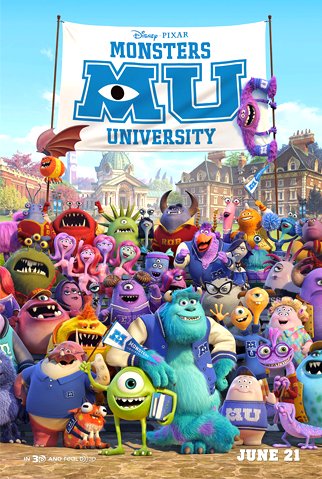 Monsters University Movie Poster Google image from http://reelandunscripted.com/wp-content/uploads/2013/06/Monsters-University-Movie-Poster.jpg