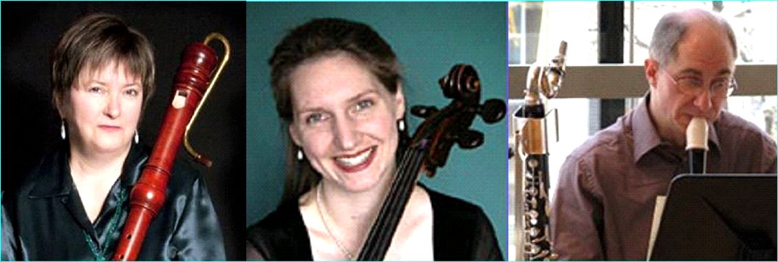 Musicians Alison Melville, Mary Katherine Finch, Colin Savage image from Port Credit Library flyer 22 Feb 2015