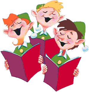 Sing a Christmas Carol from Google image http://www.wowcom.net/christmas97/day10/images/elfcaroling.gif