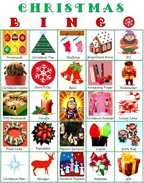 Christmas Bingo Google image from http://2.bp.blogspot.com/_g1b7mYWgsg8/TRJGYFUXqCI/AAAAAAAAAzA/vx-ZGUui1-A/s640/Christmas+Bingo+Pic.JPG
